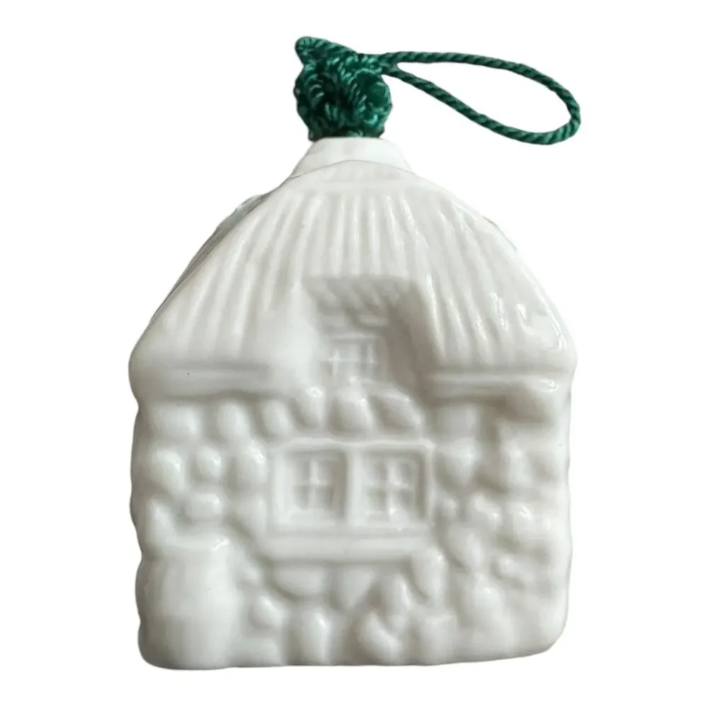 NWB Vintage Irish Belleek Porcelain Christmas 04 ornament Adare Cottage - Boxed